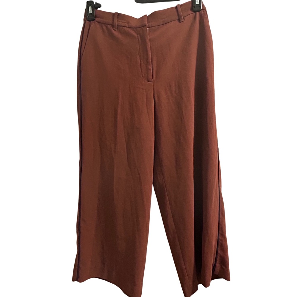 Ann Taylor Petite Wide Leg‎ NWT Cropped Pants Rust Brown Size 6P
